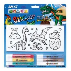 Glass Deco& Sticker-Dinosaurs 