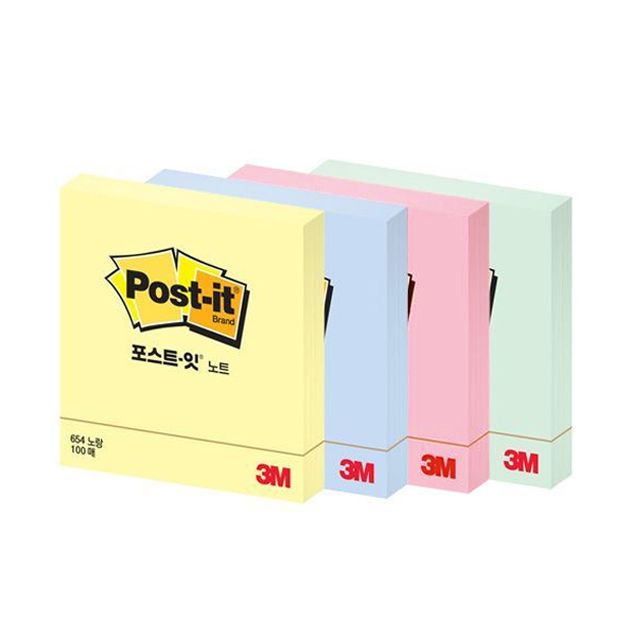 Post-it Sticky Note Pad 1ea, 76X76mm, 100 Sheets,654 (76x76)