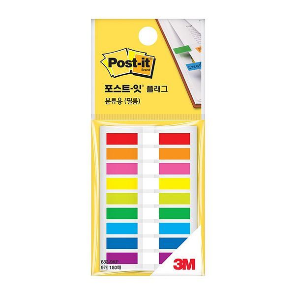Post-it Flags, 9 Colors, 180 Flags/Pack, 683-9KP