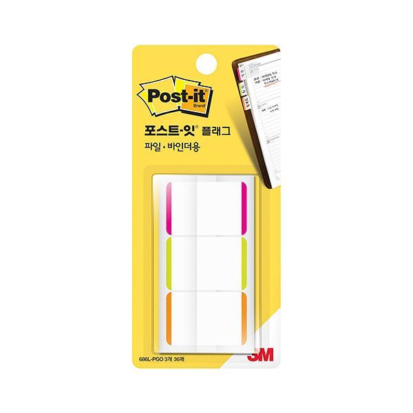 Post-it Flag Index Tabs For Filing, 38mmx25.4mm, N686L-PGO