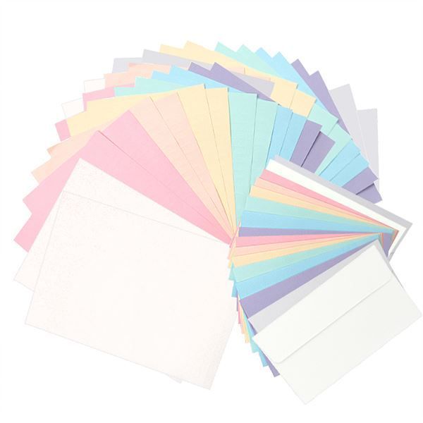 Rainbow Pastel Letter Paper & Envelope 8 Colors Set 
