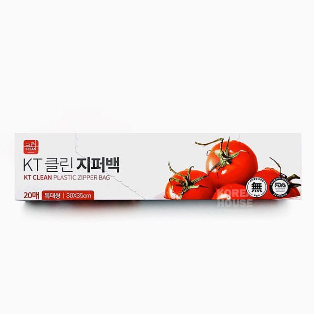 KT clean plastic Zipper Bag 20ea, 300X350mm