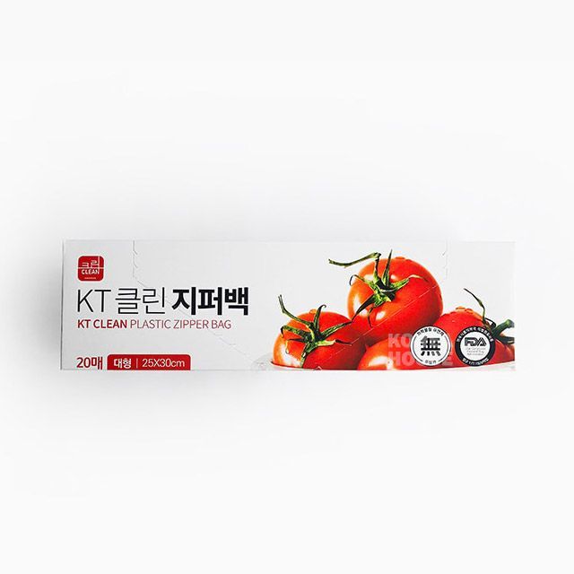 KT clean plastic Zipper Bag 20ea, 250X300mm