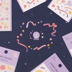 Lovey Dovey Hologram Seal Stickers