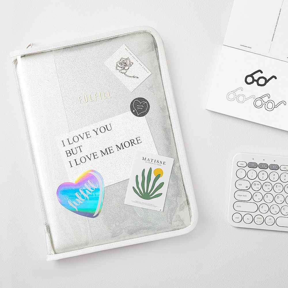 Glitter clear study pouch