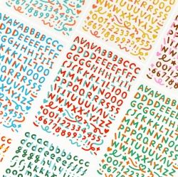 Color Combo Alphabets & Numbers Sticker