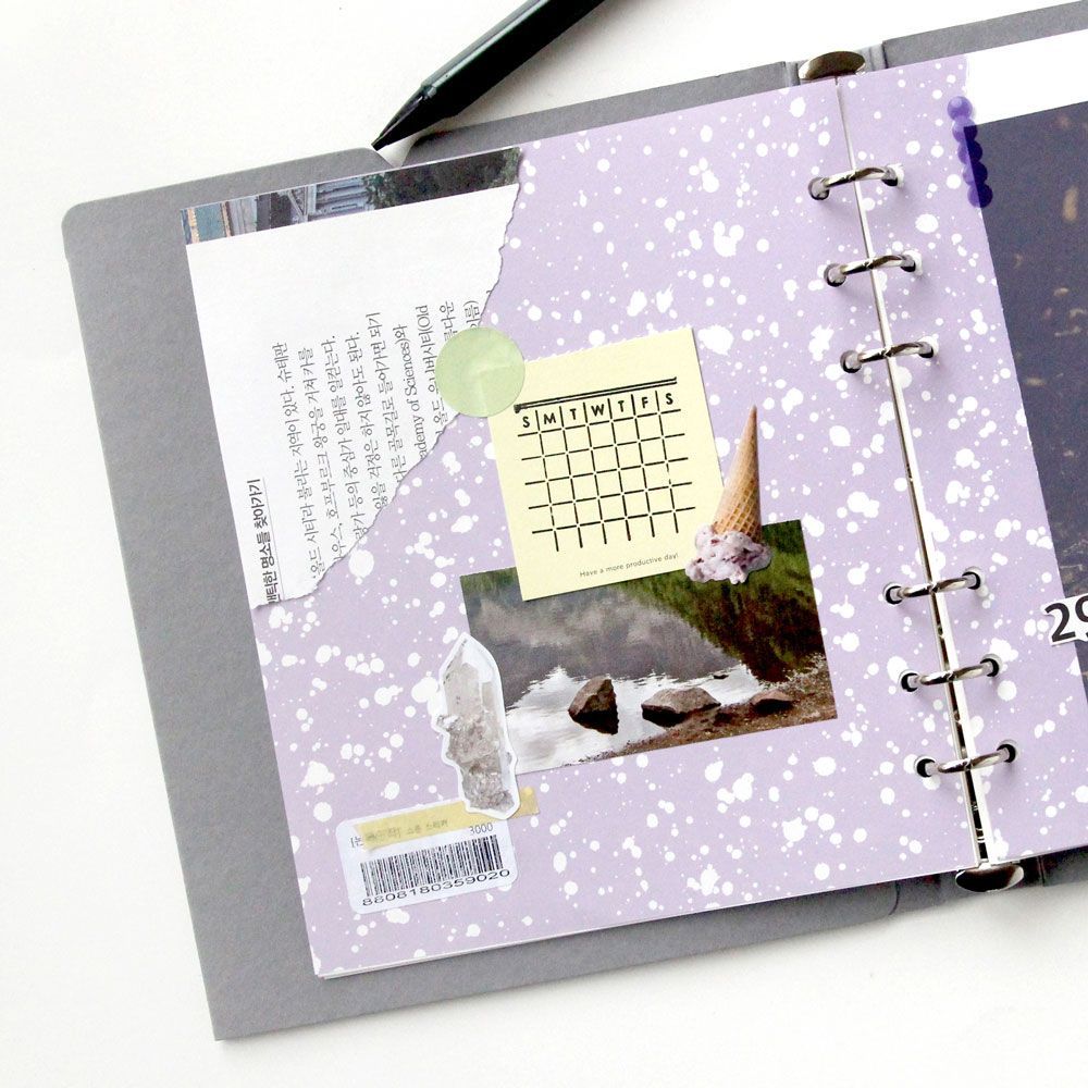 SQUARE DIARY Refill - Marble, 6Rings, 148x172mm