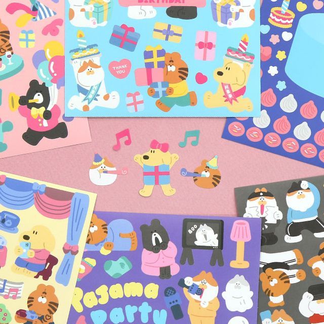 Everyholiday Stickers 6Type Set Partytime