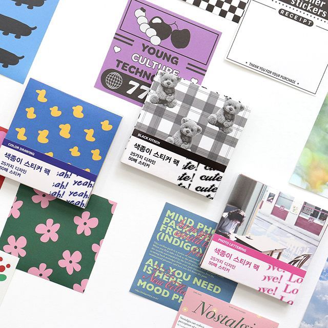 Colored Paper Sticker Pack ver.2 (50sheets)