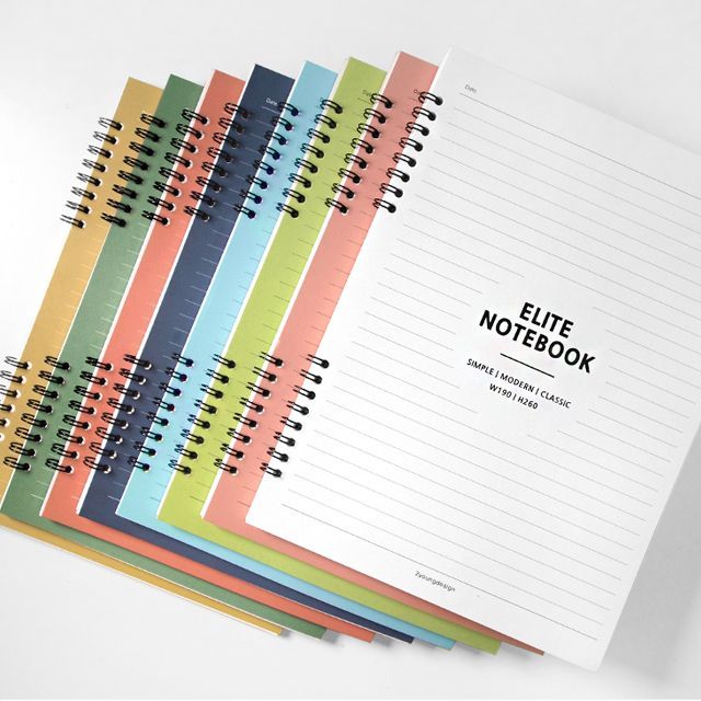Elite Double Spring Lined Notebook 