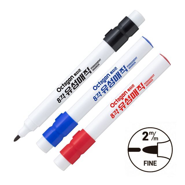 Octagon Permanent Maker(2mm Fine Tip) 12Count 