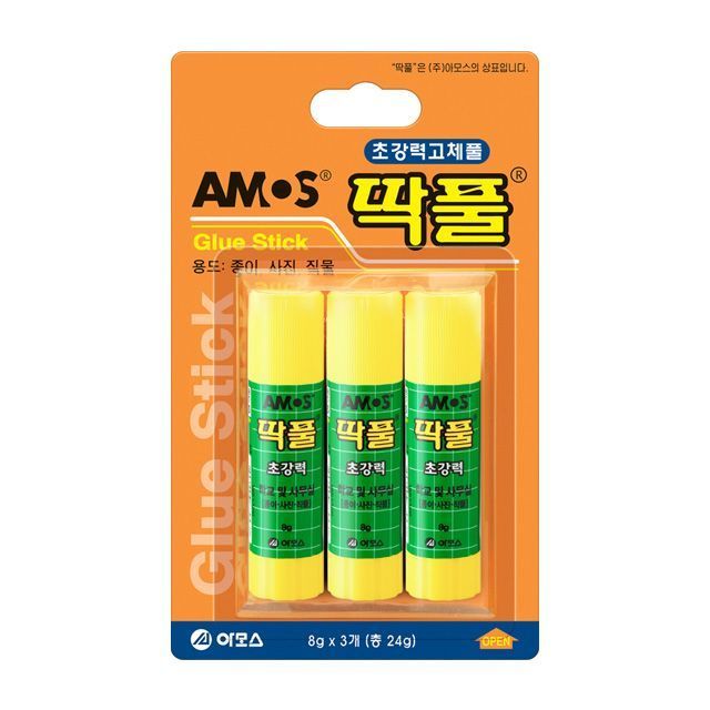 Amos Office Solid Glue Stick 8g 3p