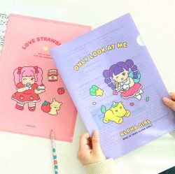 Elementary School Alpha Girl L-Holder 1ea, for A4 Papers 