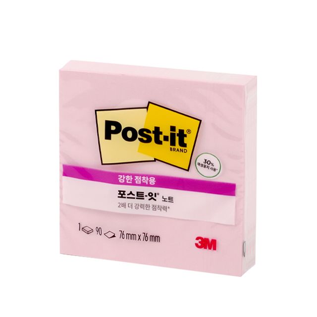 포스트잇 노트 강한점착용 베이비핑크 654 (76x76)