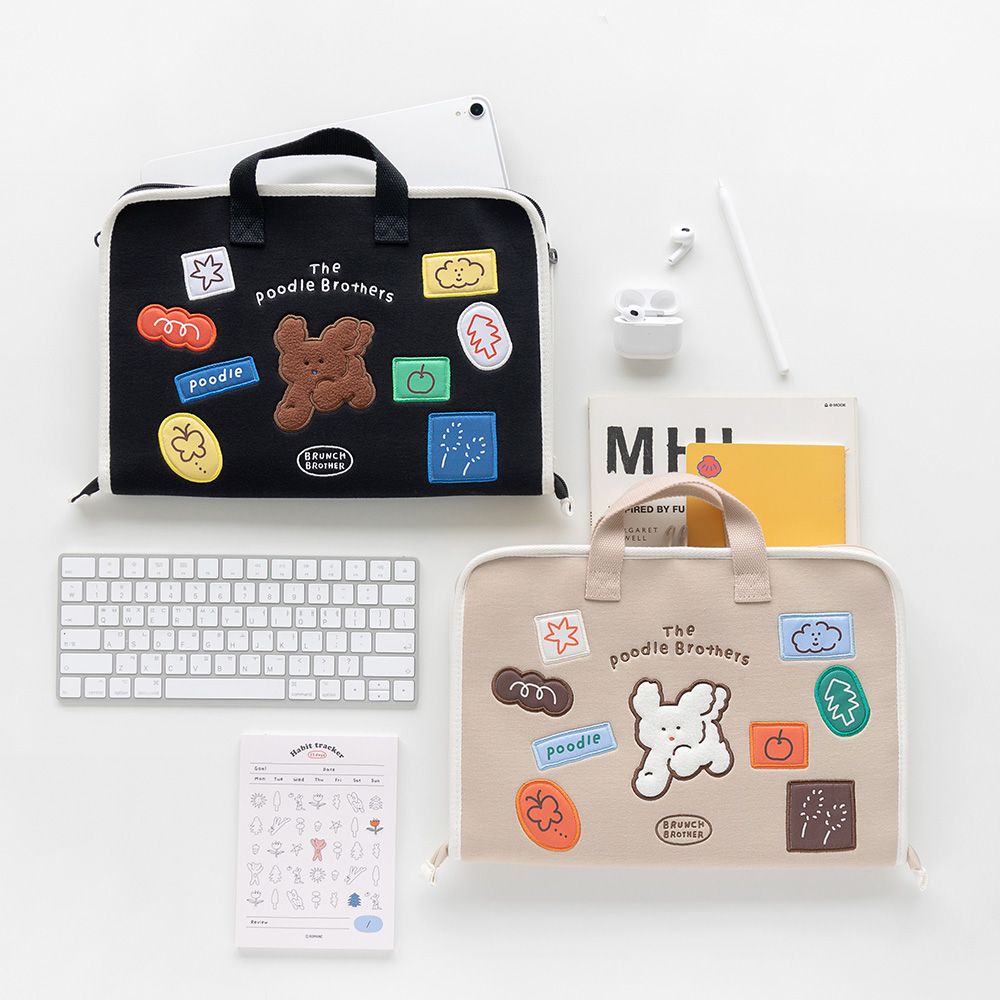 Brunch Brother Poodle Open Laptop Pouch 13Type