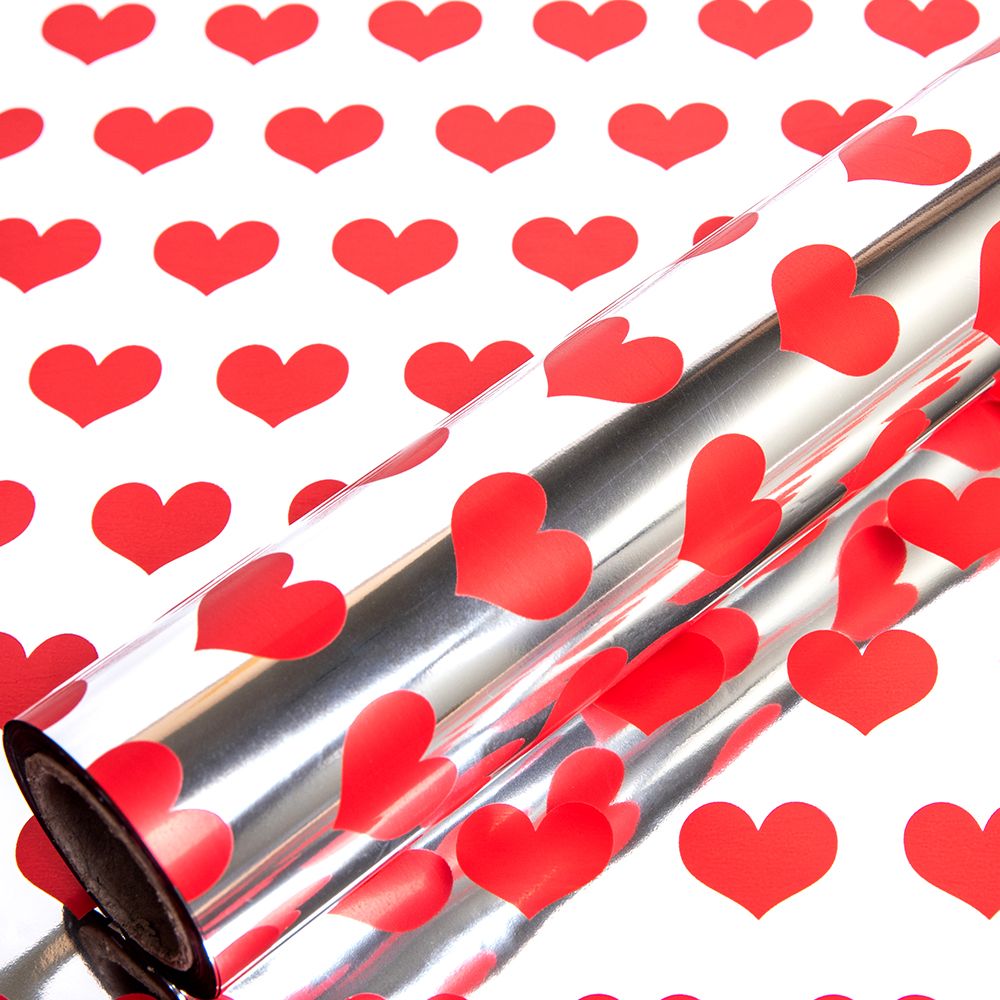 Metal Roll Wrapper Simple heart(M), 375mmx17m