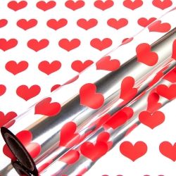 Metal Roll Wrapper Simple heart (L), 530mmx17m 