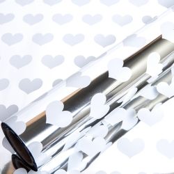 Metal Roll Wrapper Simple heart (L), 530mmx17m 