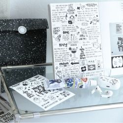 Crooked Today's Drawing Stickers 6 Sheets, Clear 