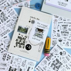 Crooked Today's Drawing Stickers 6 Sheets, Clear 