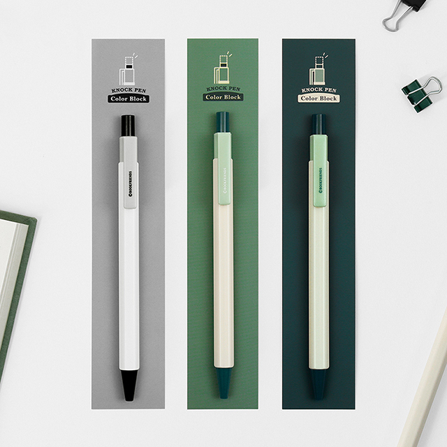 Color Block Knock Pen 0.5mm