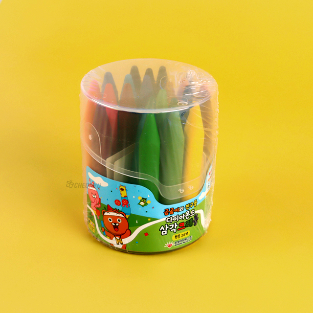 24Colors Diamond Triangle Crayon (Cylinder Case)