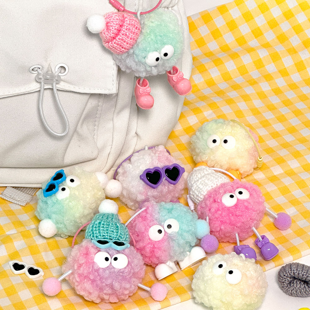 DIY Pompom Doll Keyring Kit, Random