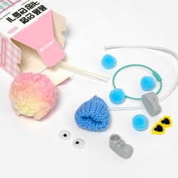 DIY Pompom Doll Keyring Kit, Random