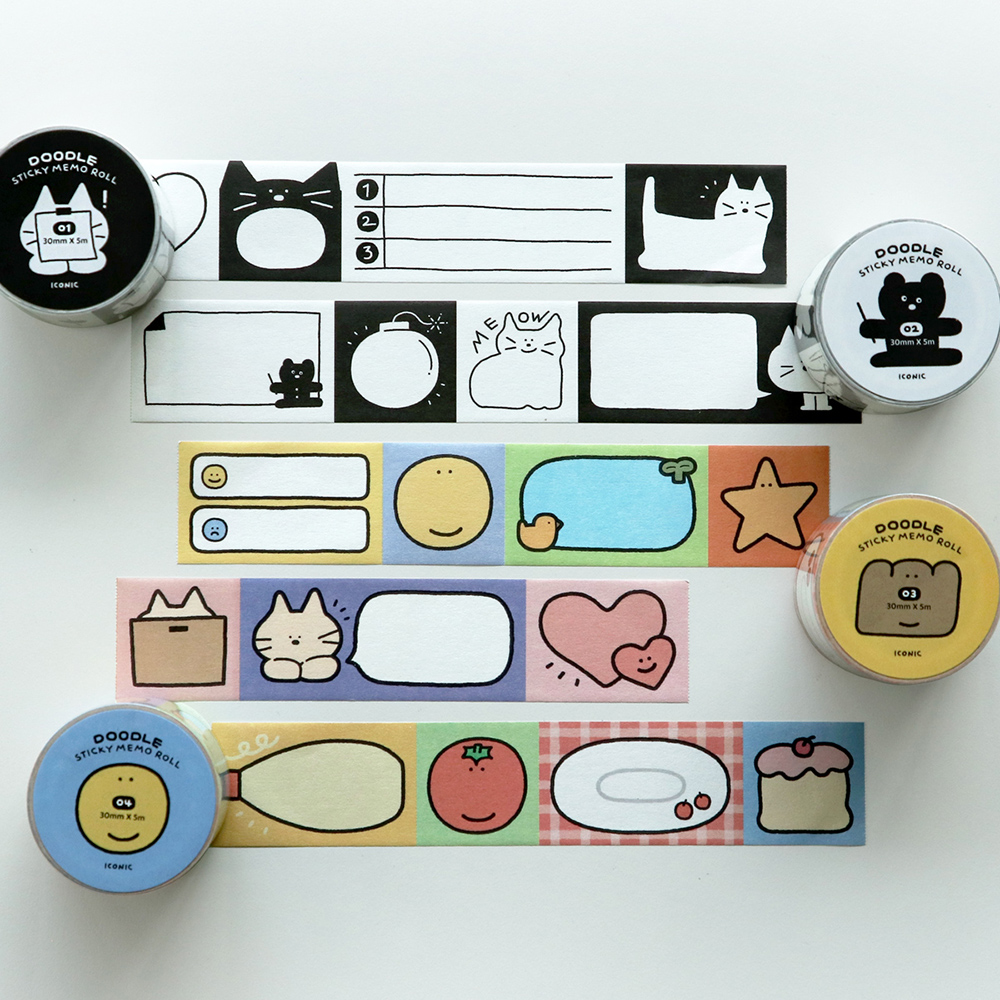 Doodle Sticky Memo Roll
