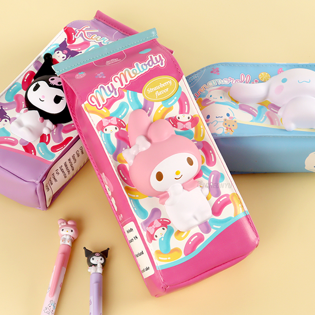 Sanrio Characters Milk Pack Squishy Pen Case