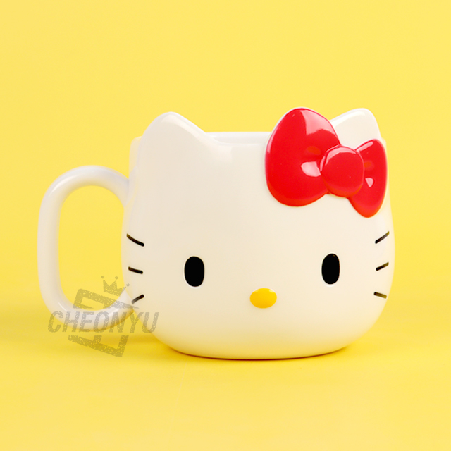 Sanrio Face Mug Cup 240ml - Hello Kitty Red