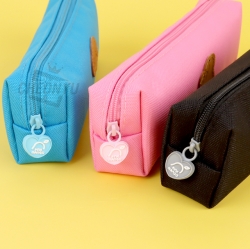 Sanrio Characters Leather Patch Slim Pouch - Kuromi