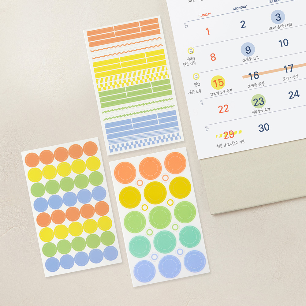  Table talk CLEAR STICKER SET_Circle_Highlight_Twin Ring 
