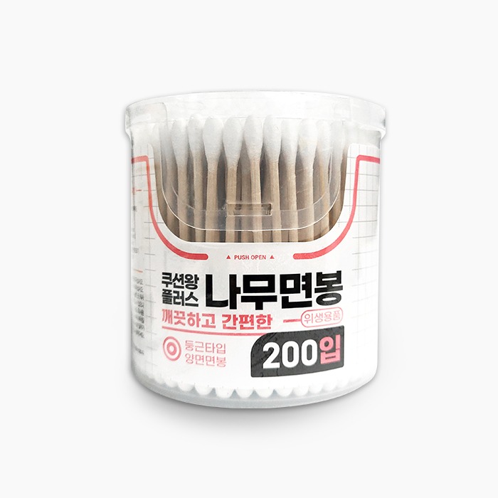 .Cushion King Plus Wooden Cotton Swabs (200P Case Type)
