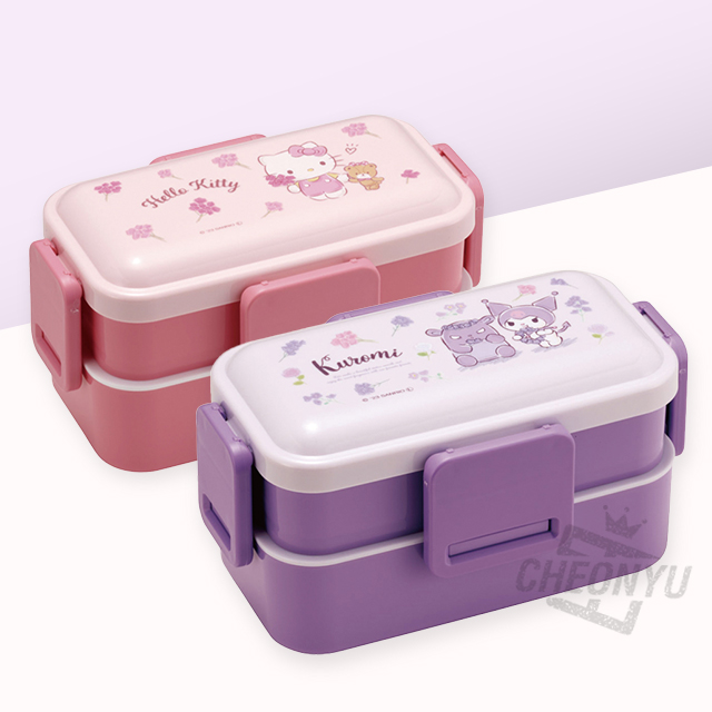 Sanrio Kuromi Flower Wreath Dome 2-layer Lunch Box 600ml