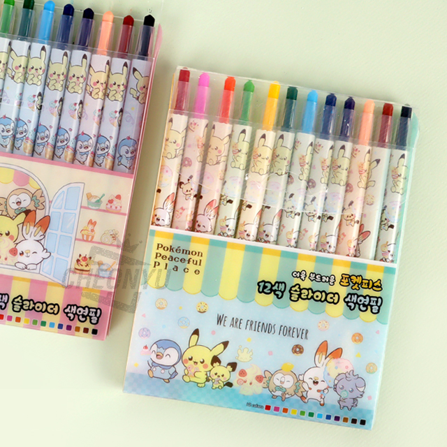 Pokemon 12-Color Slider Colored Pencils, Random