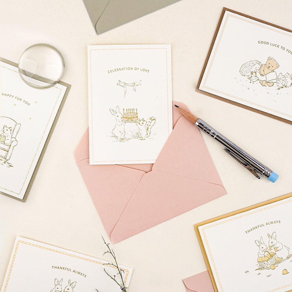forest memories letter press message card