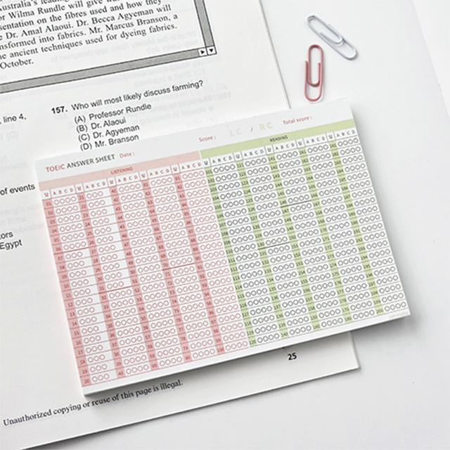 TOEIC Answer Sheet
