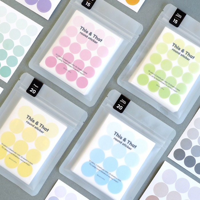 This and That Round Sticker Set