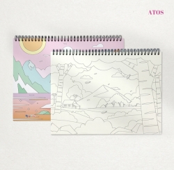  Scenery Landmark Color drawing book (Random )