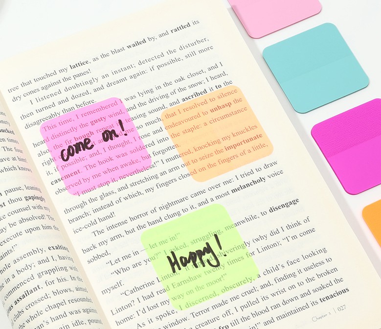 Clear Colorful Note Pad Bookmark Memo 160 Sheets
