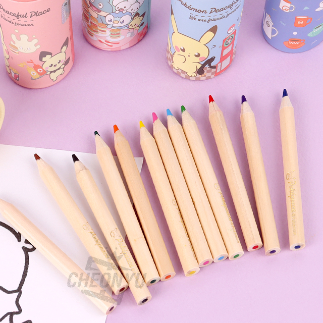Pokemon 12-Color Mini Wooden Colored Pencils, Random