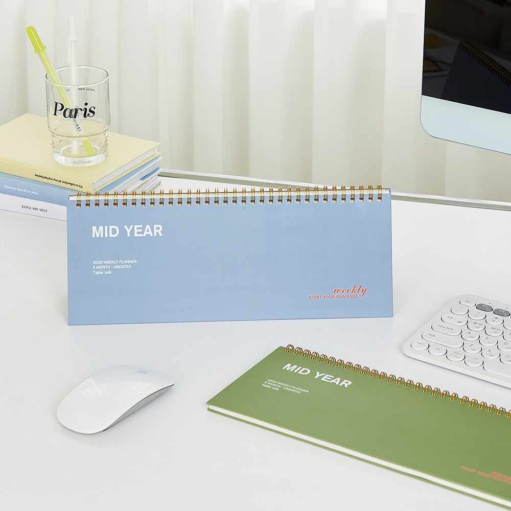 MID YEAR WEEKLY PLANNER DESK for 6 Months, Undated