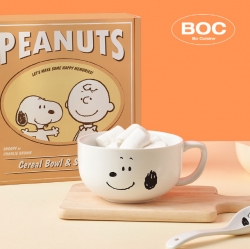 Snoopy cereal bowl spoon set