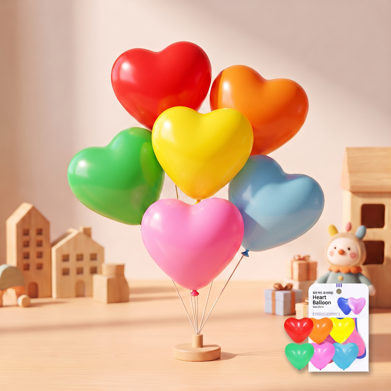 25 cm Heart Mixing Balloon 6 Pieces