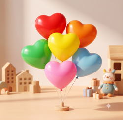 25 cm Heart Mixing Balloon 6 Pieces
