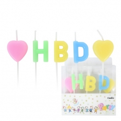 Macaron HBD heart birthday candle