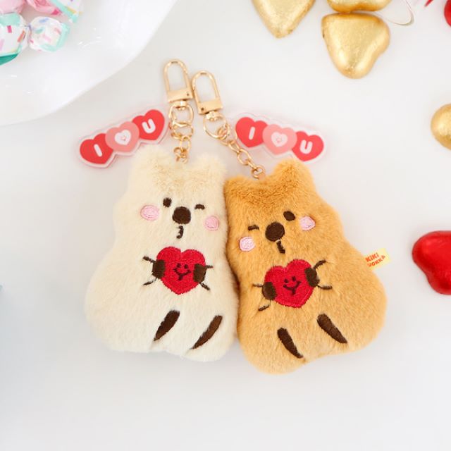 Kiki quokka I love you heart key ring