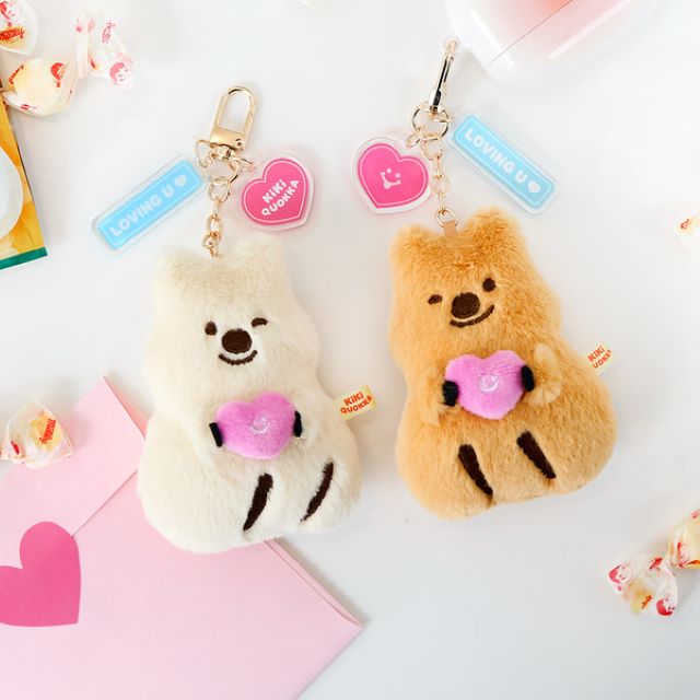 Kiki Quokka  loving you heart key ring