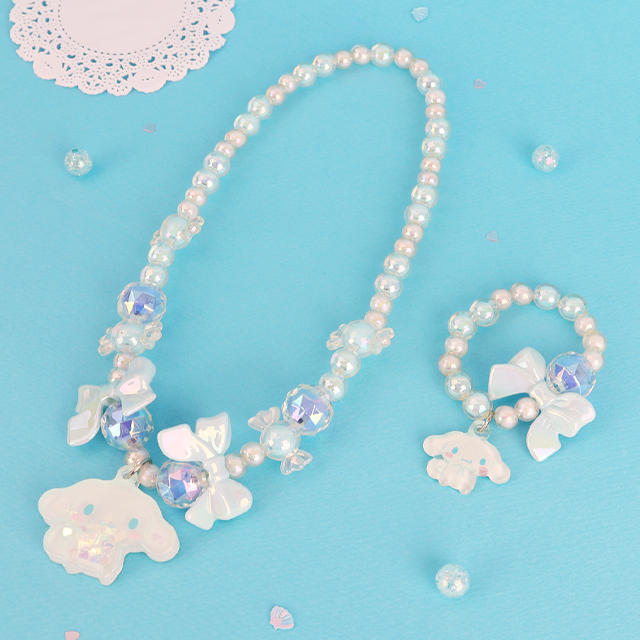 Cinnamoroll Ribbon Spangle Necklace Bracelet Set